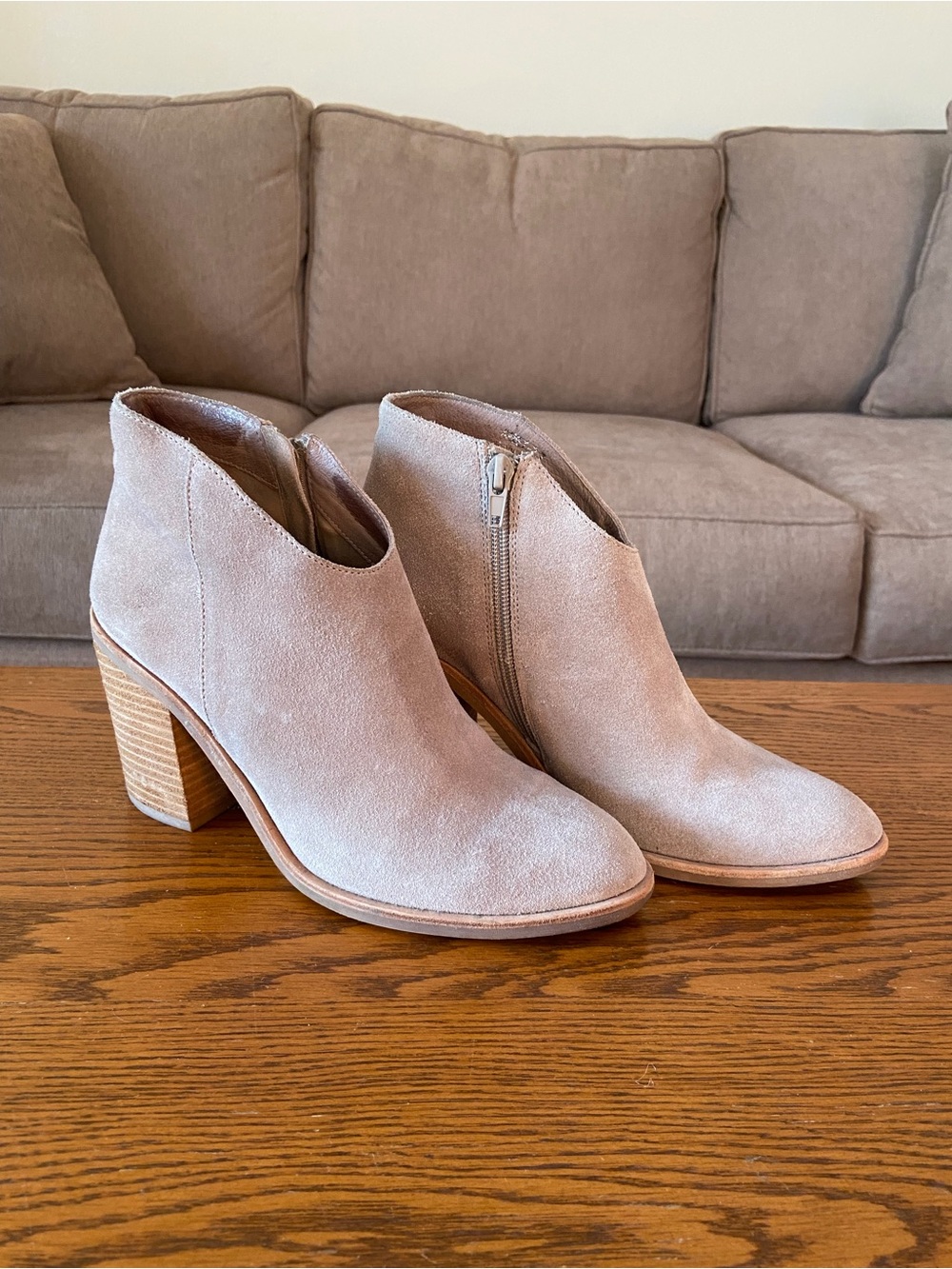 Jeffrey Campbell Kamet 2 Taupe Suede Ankle Booties